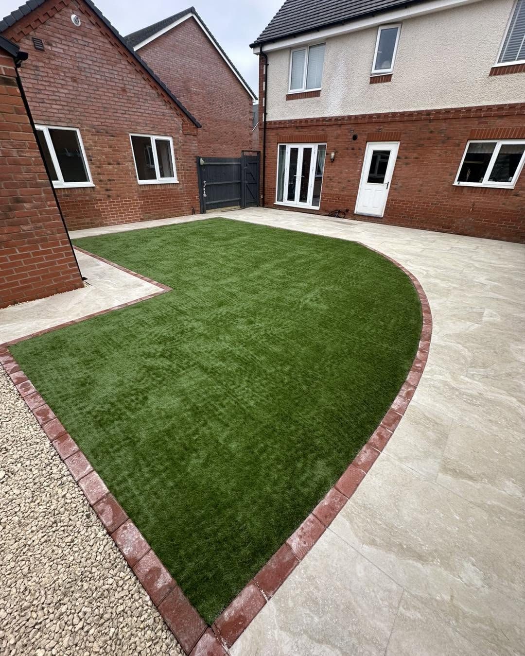 Completed lawn and patio