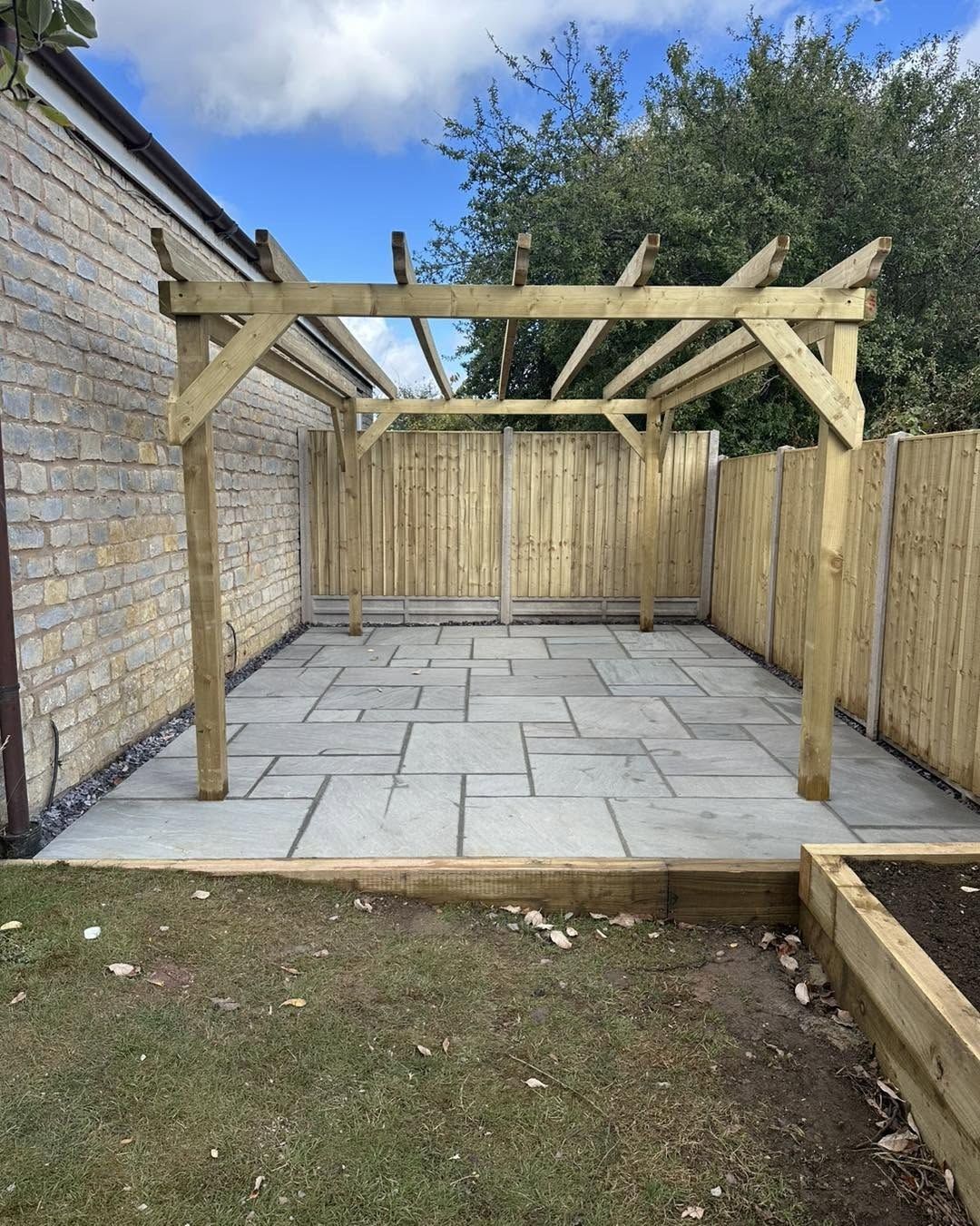 Timber pergola over a patio
